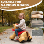 Ride On Horse Toy, 12V Battery Powered Ride on Toy with Carrot Toy, Comb and Sound, Electric Rocking Horse for Toddlers