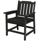 All-Weather Patio Chair, HDPE Patio Dining Chair, Heavy Duty Wood-Like Outdoor Furniture for Garden, Backyard, Deck, Porch, Lawn, Black