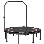 48" Rebounder Trampoline for Adults, Foldable Mini Trampoline with Adjustable Handle Bar for Indoor Outdoor, Pink