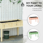 Raised Garden Bed Elevated Wooden Planter Box with Space-Saving Folding Design, Drainage Holes, & Inner Liner for Vegetable Fruit Herb Grow
