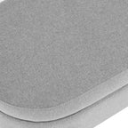 Oval Storage Ottoman Bench with Linen-Upholstered Pleated Fabric, Multiuse Footstool and Seat for Living Room, 43.5" L x 16" W x 16" H, Grey