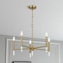 Courtyard Five Light Candle Light Chandelier with Elegant Design, Golden Brass Finish, 24" W x 24" L x 18" H, Clear+Gold