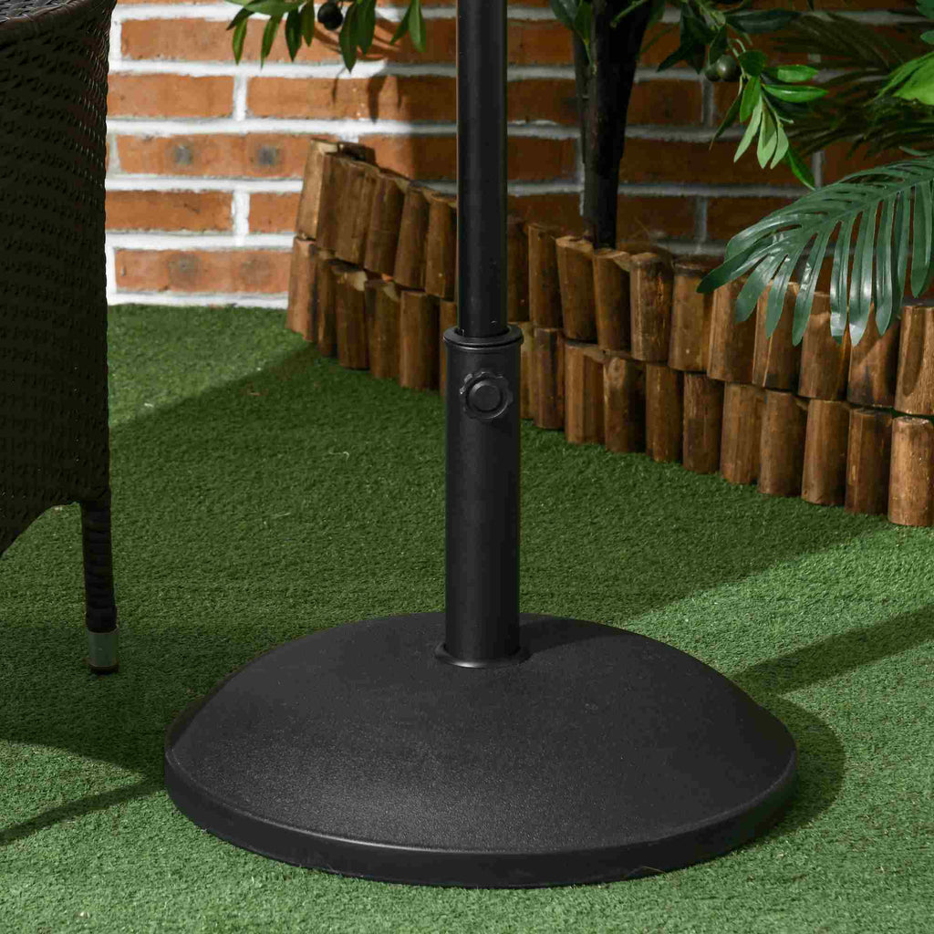 20" 55 lbs Round Cement Umbrella Base Stand Market Parasol Holder with Tightening Knob & Easy Setup, for Φ1.3", Φ1.5", Φ1.9" Pole, for Lawn, Deck, Backyard, Garden, Black