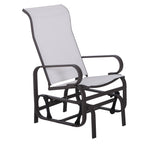 Gliding Lounger Chair, Single Rocker with Lightweight Metal & Mesh Construction, White