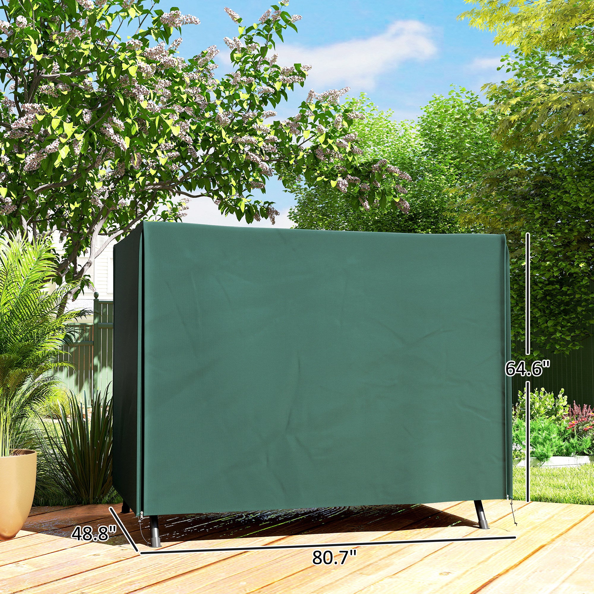 Outdoor Patio Hammock Porch Swing Cover with UV, Water, & Dust Fighting Material, 81" x 49" x 65", Dark Green