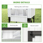 Chicken Coop Hen House with Nesting Box, Elevated Rabbit Hutch with Ramp, Asphalt Openable Roof and Elevated Legs