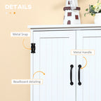 Accent Floor Storage Cabinet Kitchen Pantry with Adjustable Shelves and 2 Lower Doors, White