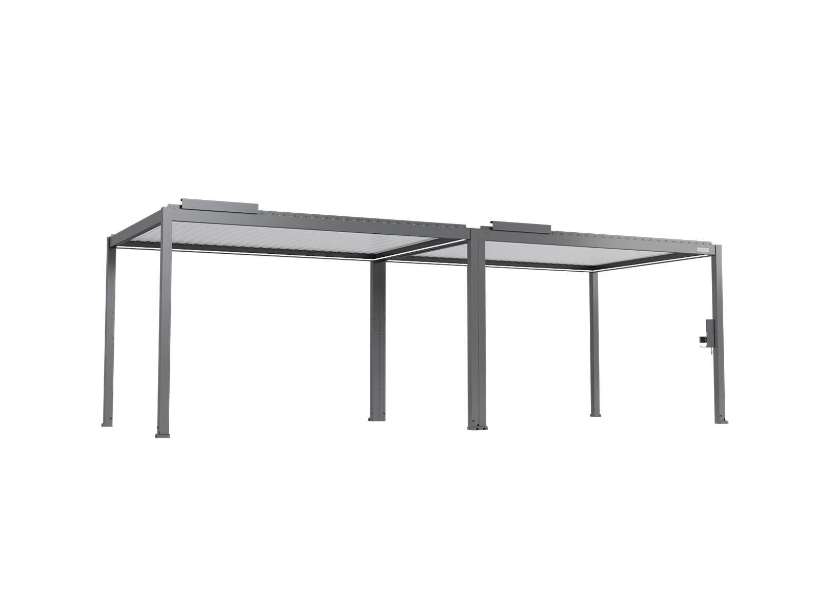 POWER+ Gen 2 Motorized Pergola, 10'L x 26'W Gray with White Louvers, 6063-T5 Aluminum, Motorized Louvers & Integrated LED