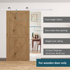 6' Rustic Interior Sliding Barn Door Mounting Hardware Kit - White