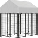 Outdoor Dog Kennel with Roof, 6' x 4' x 6' Heavy Duty Welded Wire Dog Playpen Enclosure with Escape-proof Lock