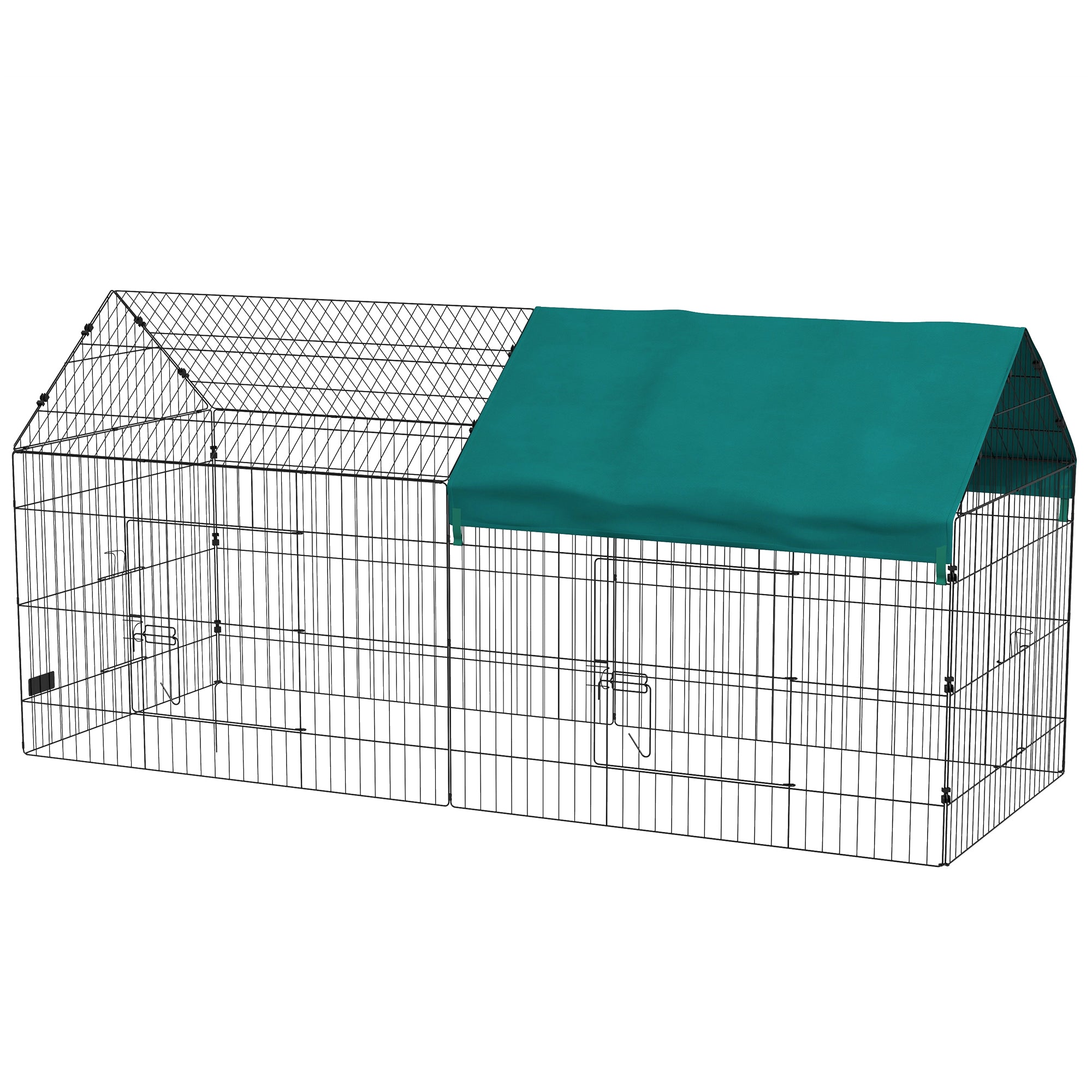 87" Small Animal Playpen with with Roof for Rabbits, Chicken, Chinchillas for Indoor/Outdoor Use, Green