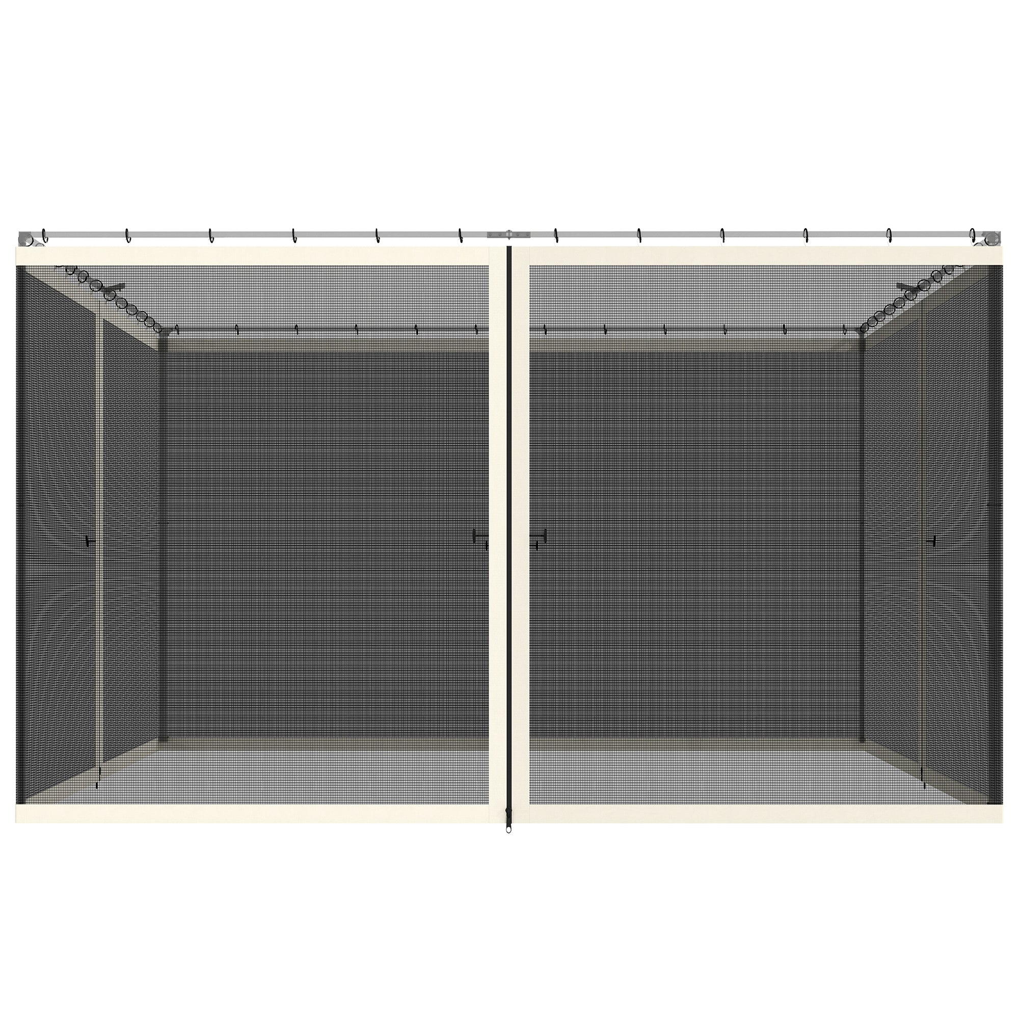 Replacement Mesh Sidewall Netting for 10' x 12' Gazebos and Canopy Tents with Zippers, (Sidewall Only) Cream