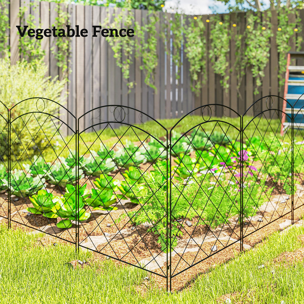 4 Pack Garden Fencing for Yard, Decorative Fence Panels as Flower Edging, Circle
