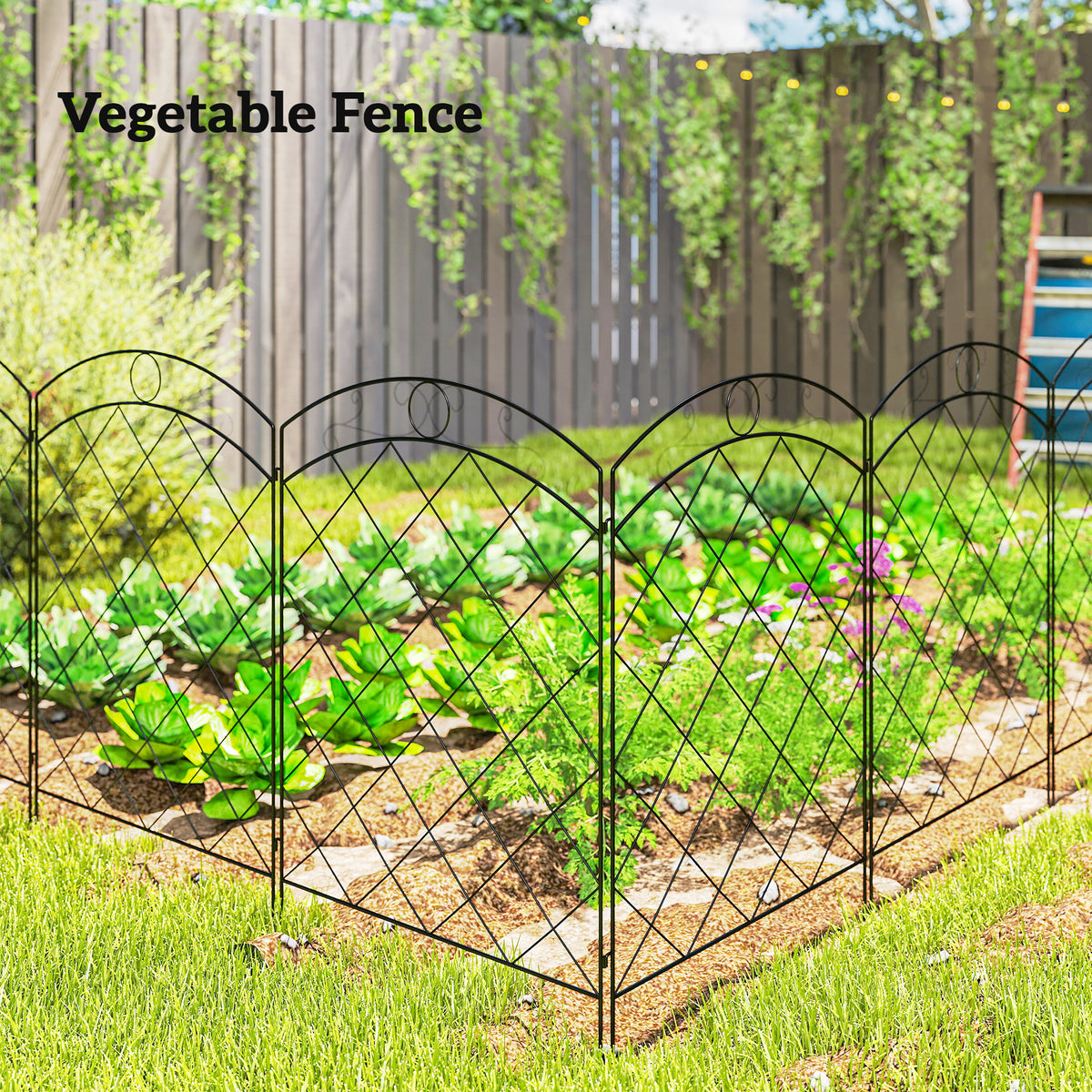 4 Pack Garden Fencing for Yard, Decorative Fence Panels as Flower Edging, Circle