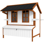 47" Chicken Coop, Wooden Chicken House Raised Rabbit Hutch with Waterproof Roof, Nesting Box and Handles for 3-5 Hens, Poultry Cage Portable Hen Pen for Backyard