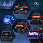 Licensed Unimog 12V Kids Ride on Truck with Remote Control, Battery Powered Electric Car with Spring Suspension, LED Light, Horn, Music, Red