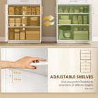 Modern Kitchen Pantry Freestanding Cabinet Cupboard with Doors and Drawer, Adjustable Shelving, White