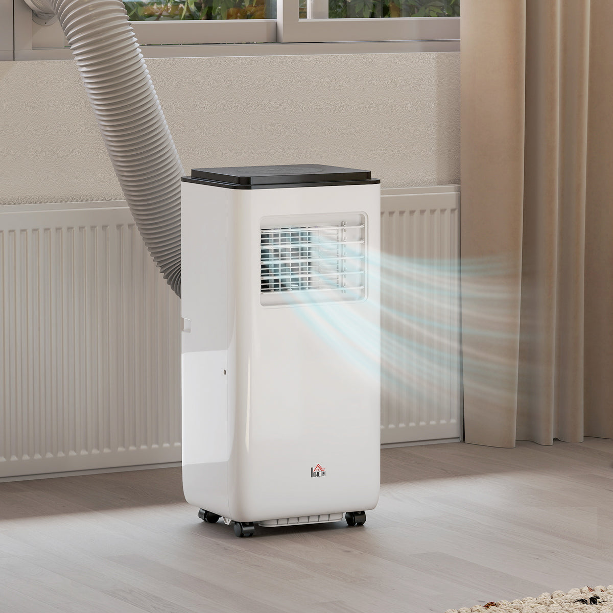 10,000 BTU Moible Air Conditioner 440 Sq. Ft., Dehumidifier Fan Auto Sleep with 24H Timer On/Off, Window Kit, White