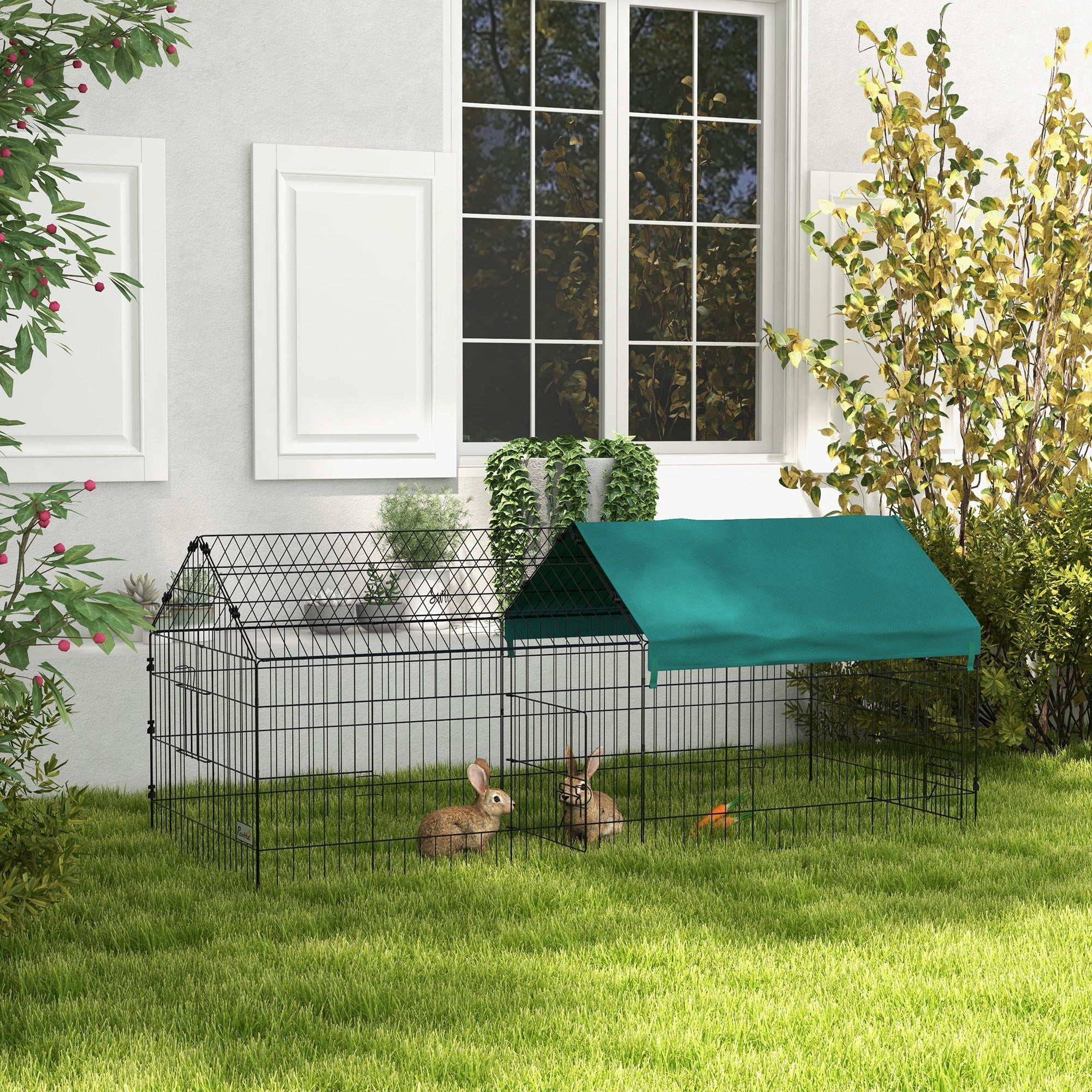 73" Small Animal Playpen with Roof for Rabbits, Chicken, Chinchillas