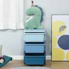 3 Tier Kids Storage Unit, Toy Organizers and Storage with 3 Drawer for Bedroom Nursery Living Room for Boys Girls, Blue