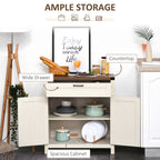 Modern Farmhouse Sideboard with Storage, Buffet Cabinet with 2 Barn Doors and Drawer for Dining Room, Distressed White