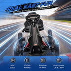12V Electric Go Kart for Kids, Ride On Toy with EVA Tires, 2 Speeds, Adjustable Seat, Safety Belt for 3-8 Years, Black