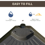 4 Pieces Cantilever Patio Umbrella Base, Fan Shaped Umbrella Weight w/ Built-In Handles & Rugged Material, 148 lbs Water and 220 lbs Water and Sand, Coffee