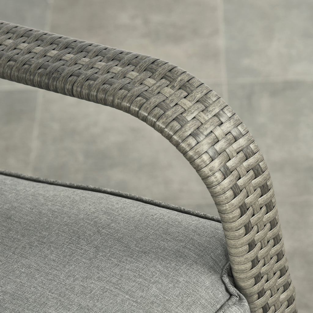 PE Rattan Rocking Recliner with Footrest, Gray