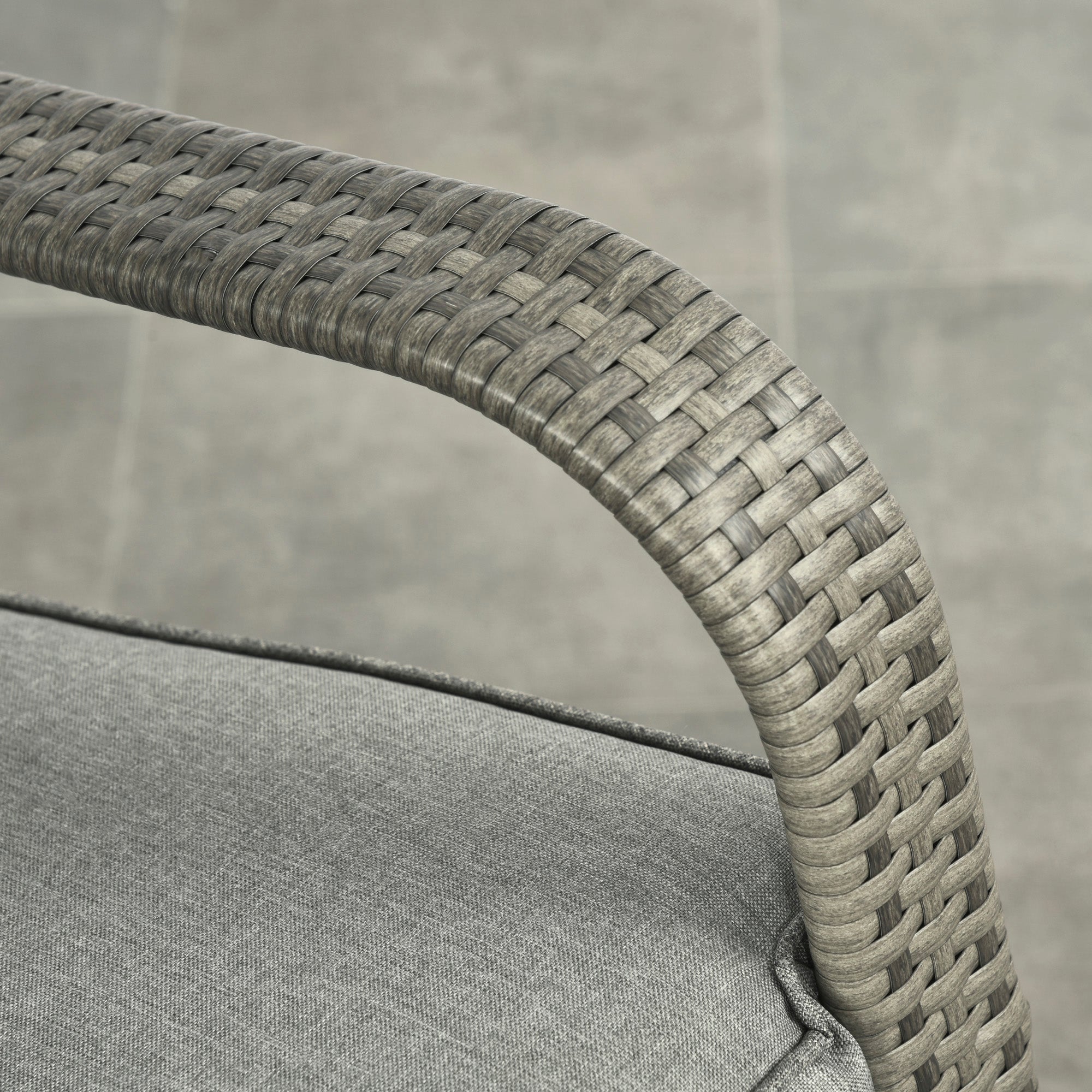 PE Rattan Rocking Recliner with Footrest, Gray