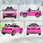 SLC 300 Licensed 12V Ride On Car for Kids with Remote Control, 2 Speeds, Battery Powered Kids Electric Car with Music, Lights, Suspension for 3-6 Years Old, Pink