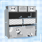 Toy Organizer with 6 Storage Bins, 25" x 12" x 26", Gray