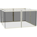 13x13 Gazebo Netting Mosquito Netting Screen with Zippers, Black Rings, High-Quality Polyester, Washable, Black