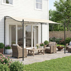 10' x 10' Steel Outdoor Pergola Gazebo, Patio Canopy with Weather-Resistant Fabric and Drainage Holes for Backyard, Deck, Garden, Cream White