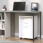 Mobile Storage Cabinet Organizer with Drawer and Cabinet, Printer Stand with Castors, White