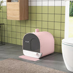 Cat Litter Box with Lid with Scoop and Filter, Pink