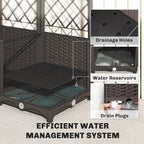 3PCS Plastic Planter Box with Trellis, Self-Watering Raised Garden Bed with Trellis and Automatic Watering Timer Kit