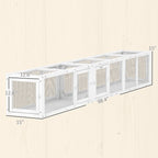 Wooden 98" Cat Tunnel for Outdoor with Combinable Design, 8 Doors, White