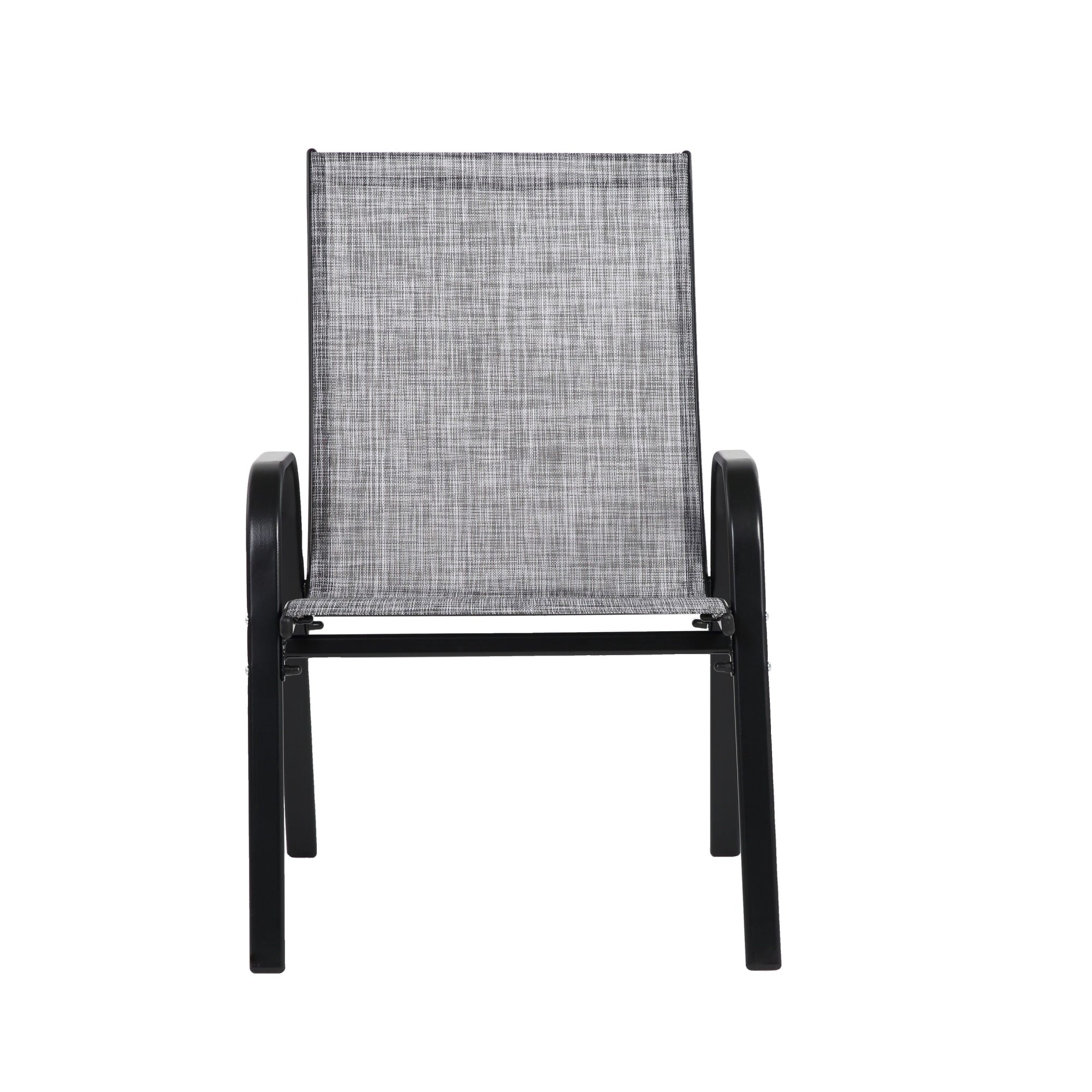 4-Piece Patio Chairs Set with Textilene Fabric, Armrest and High Backrest, Camping Chairs for Garden, Beach, Yard, 24.5" L x 24.5" W x 38" H, Gray