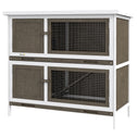 Wooden Bunny Hutch with Ramp, Indoor/Outdoor, Brown