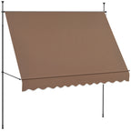 10' x 4' Manual Retractable Awning, Non-Screw Patio Awning, UV Resistant, for Window or Door, Coffee