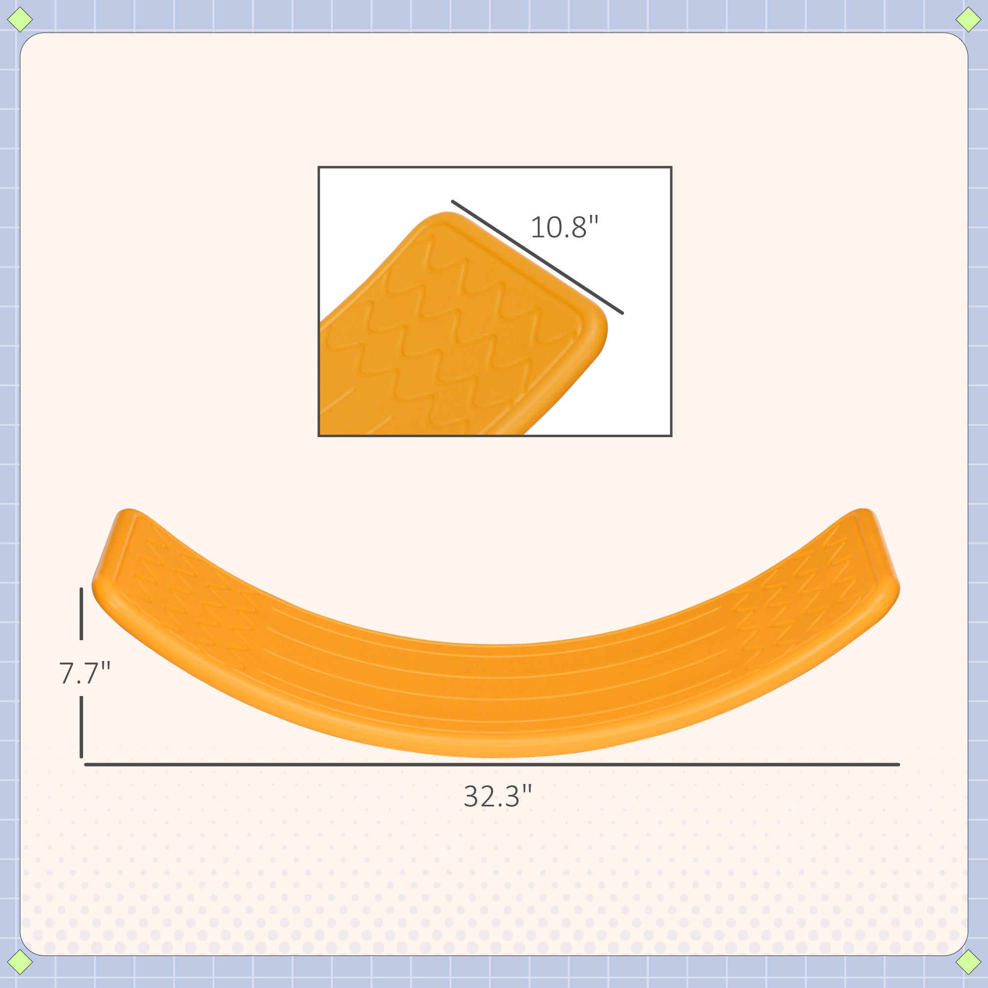32.3" Balance Board, Wobble Board for Kids & Toddlers, Montessori Waldorf Toy for Ages 3-6 Years Old, Orange