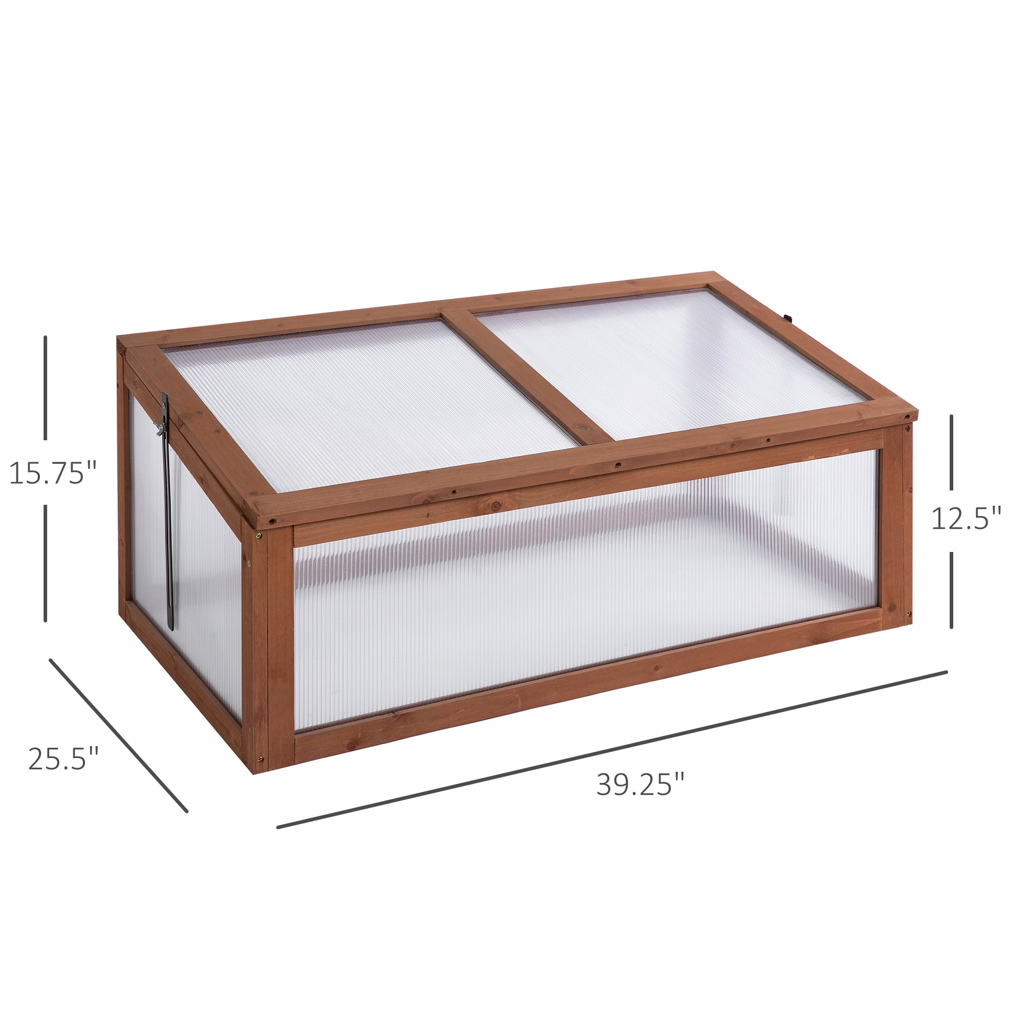Wooden Cold Frame Greenhouse, Mini Greenhouse with Polycarbonate Board and Solid Wood Frame, Green House Cold Frame