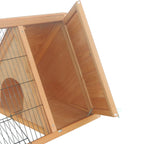 Rabbit Hutch Outdoor, Wooden Chicken Coop with Run, Outdoor Small Animal Cage for Rabbit, Small Duck and Chicken, Brown