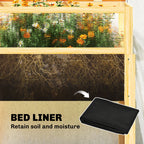 Raised Garden Bed with Mini Greenhouse, Elevated Planter Box with Legs and Bed Liner for Flowers, Vegetables