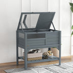 Tortoise Habitat with Shelf Storage Tortoise Gift Accessory with Weather Protection for Indoor, Gray