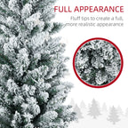 5ft Pencil Christmas Tree, Slim Artificial Christmas Tree with Realistic Branches and Warm White LED Lights, Green