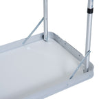 47" Portable Camping Table Aluminum Picnic Folding Camping Table with Carrying Handle and Storage Organizer