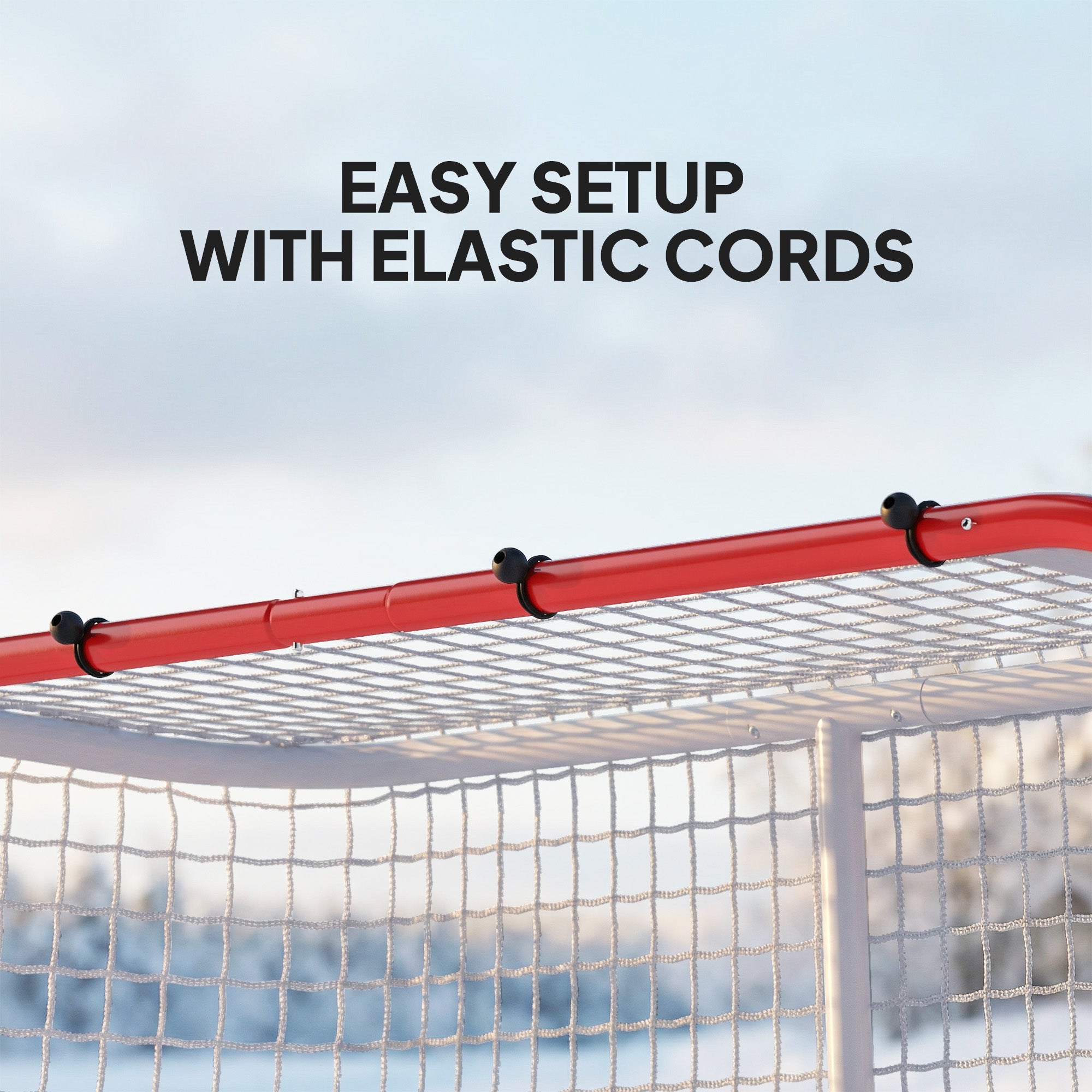 Hockey Net, All Weather Street Hockey Goal with Steel Frame, PE Mesh for Backyard, Easy Assembly