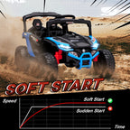 12V Kids Ride On Truck, Battery Powered Electric UTV Vehicle with Rear Suspension, Remote Control for 3-5 Years, Blue