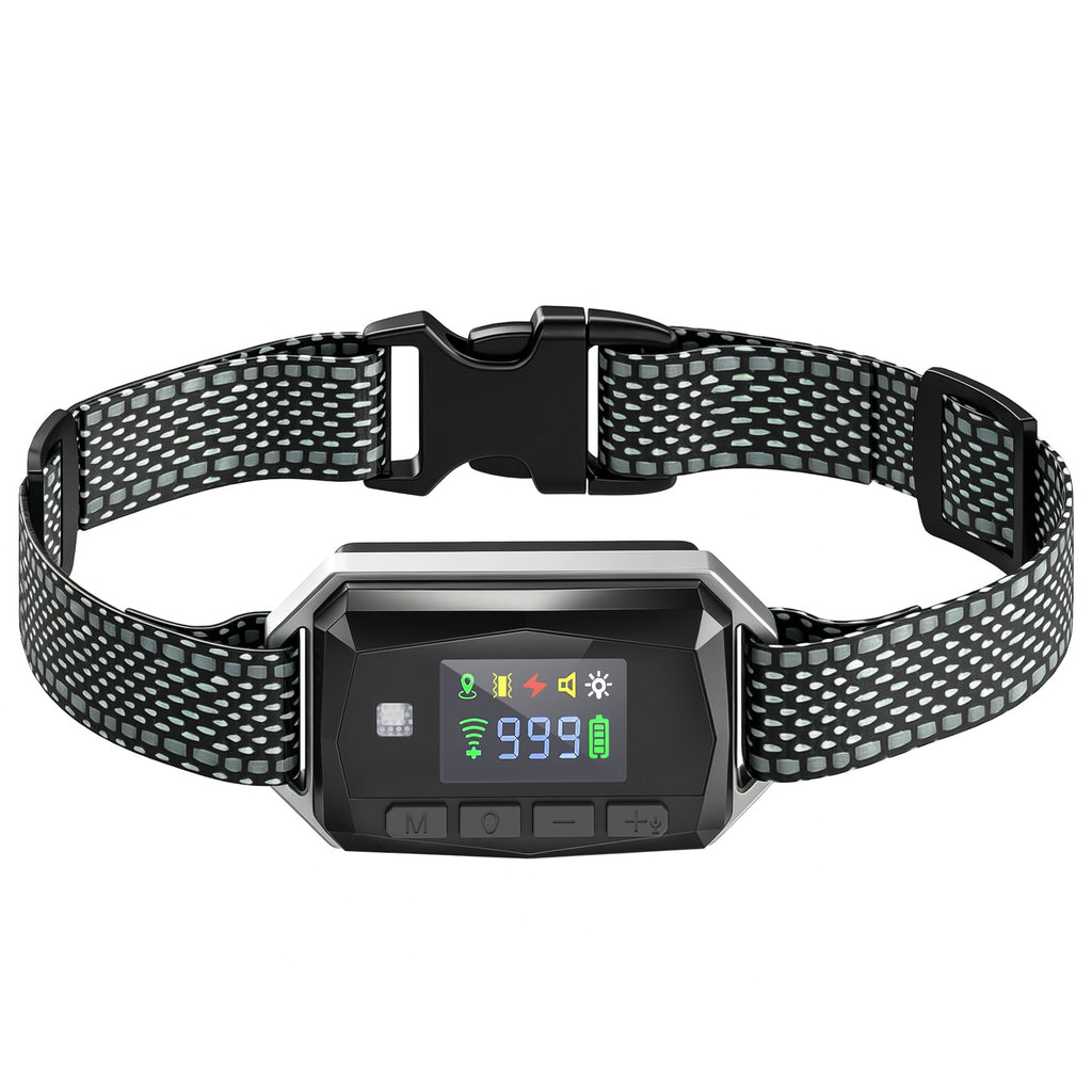 GPS Dog Training Collar IP67 Waterproof E Collar Remote Rechargeable Black